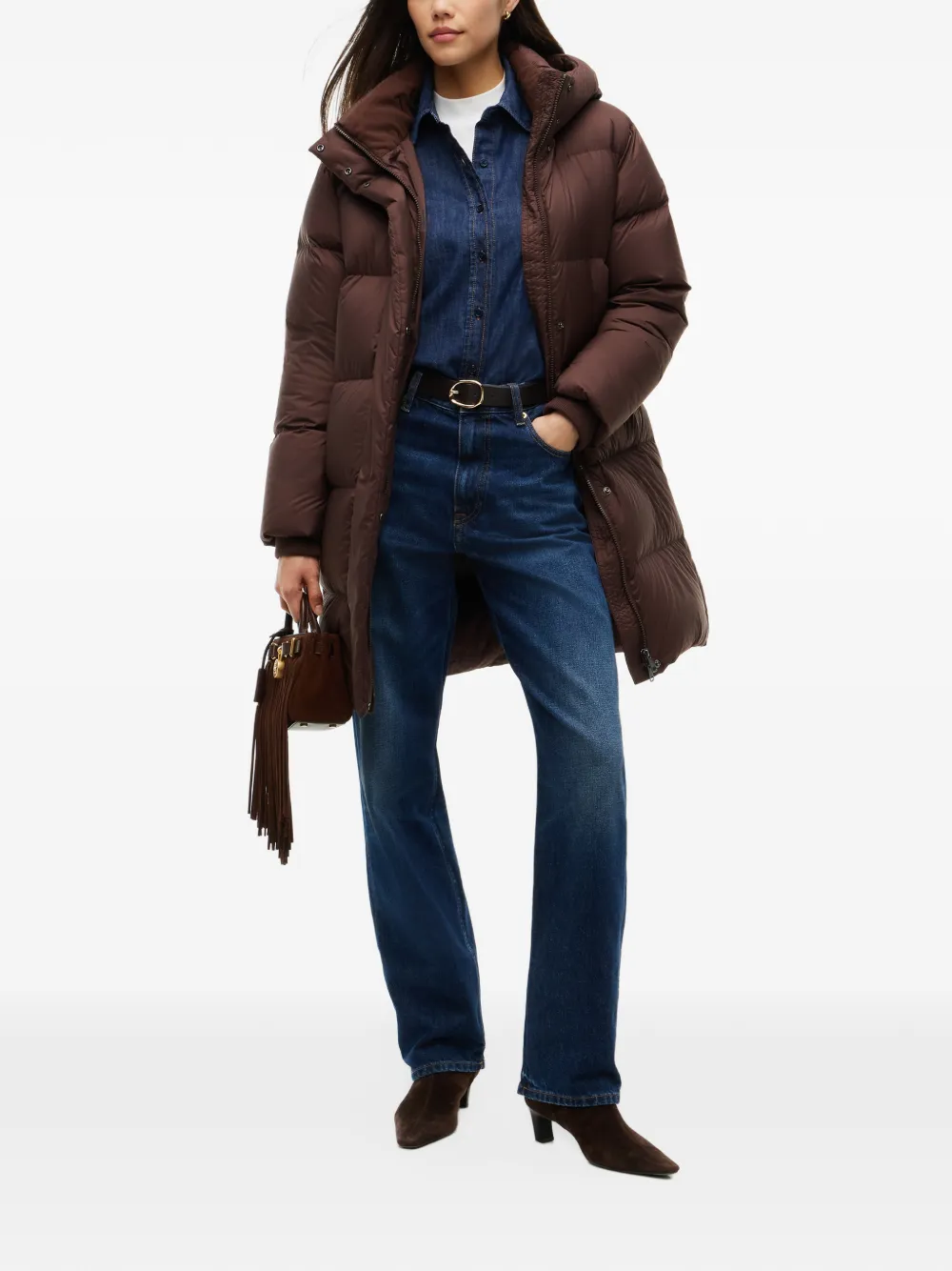Tommy Hilfiger Donsjas met capuchon Bruin