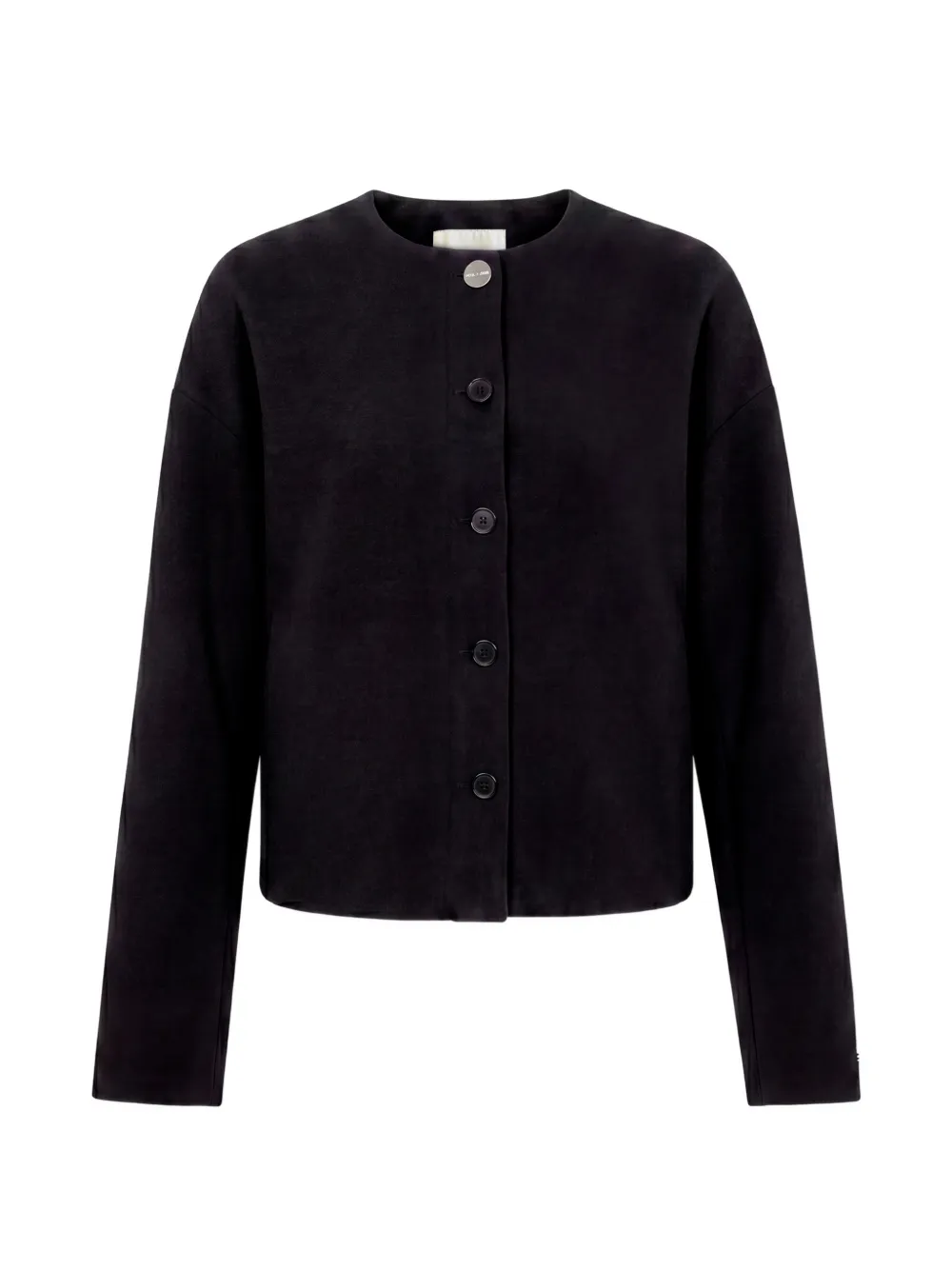 Calvin Klein collarless button-up jacket - Schwarz