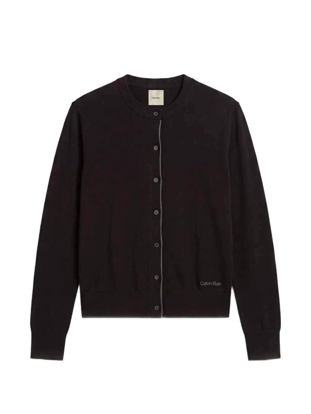 Calvin Klein logo-embroidered button-up cardigan - Noir Calvin Klein logo-embroidered button-up cardigan - Noir