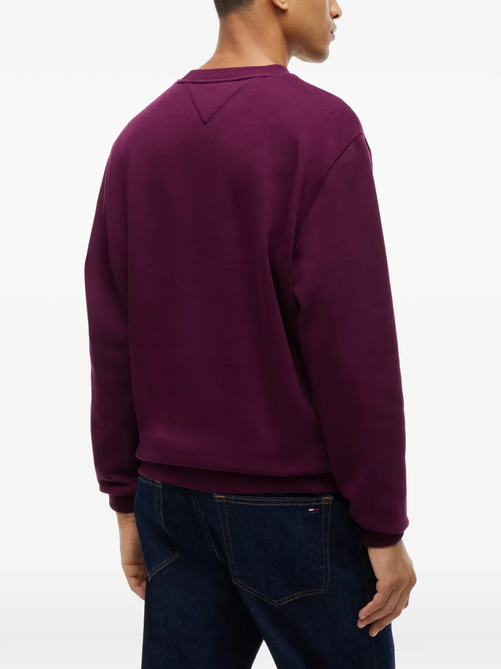 Tommy Hilfiger Trui met geborduurd logo en ronde hals Rood