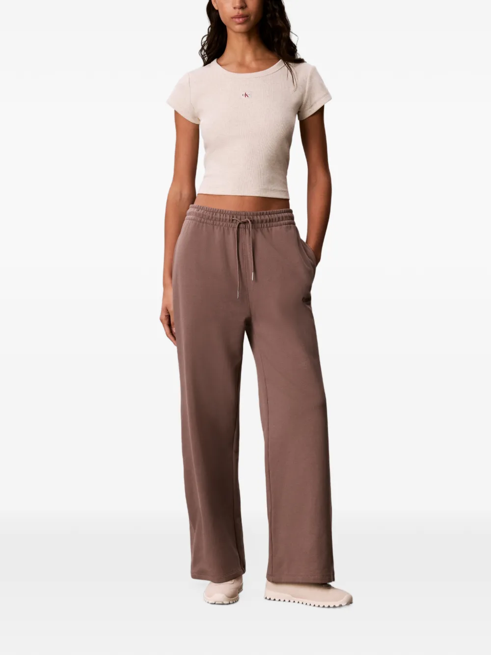 Calvin Klein Trainingsbroek met geborduurd logo Bruin