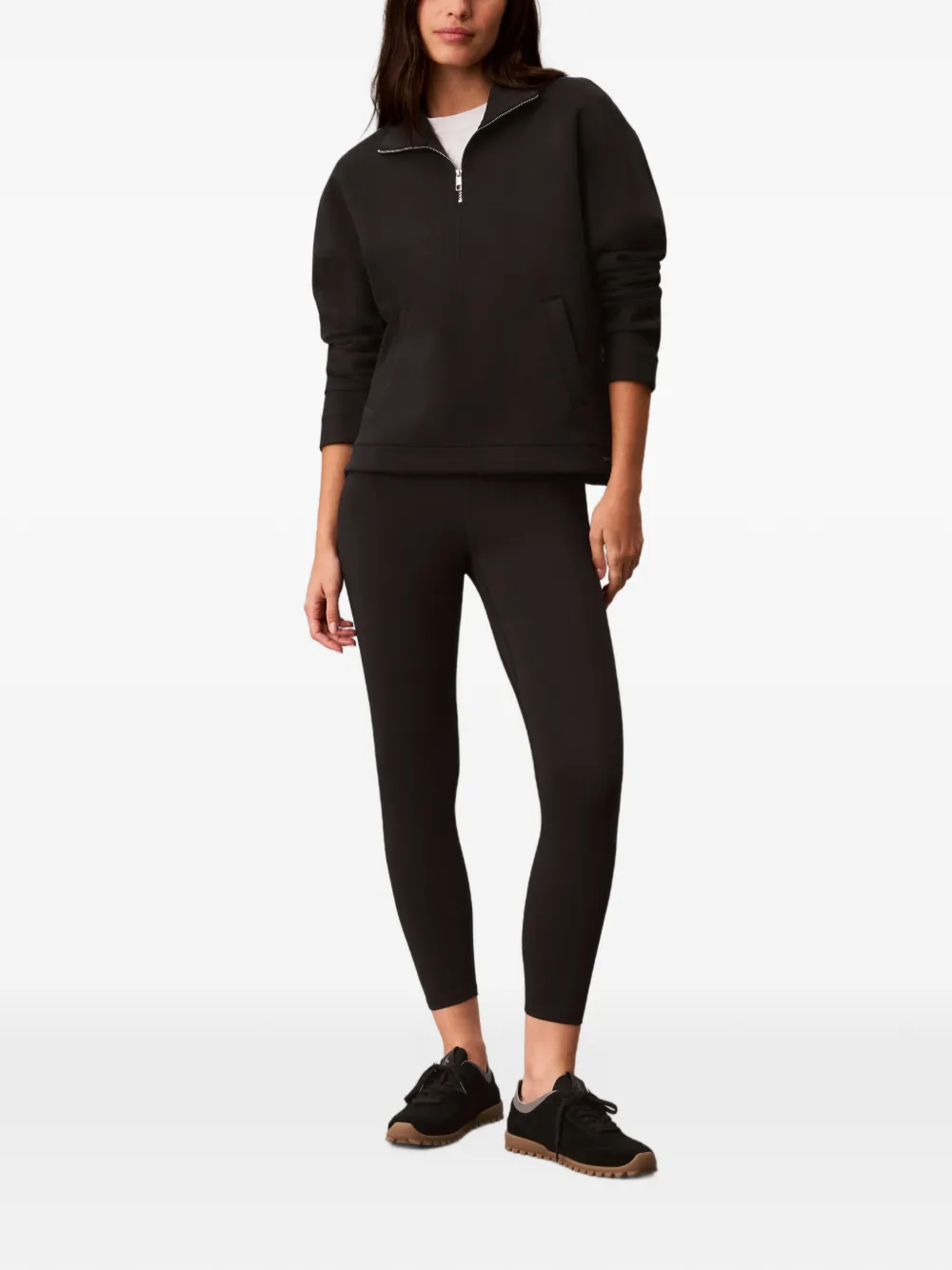 Calvin Klein Sweater met halve rits Zwart