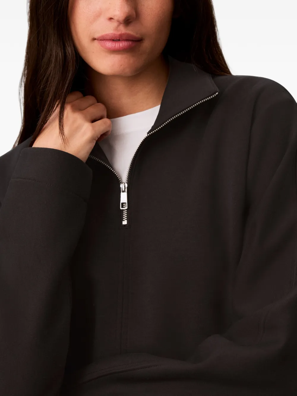 Calvin Klein Sweater met halve rits Zwart