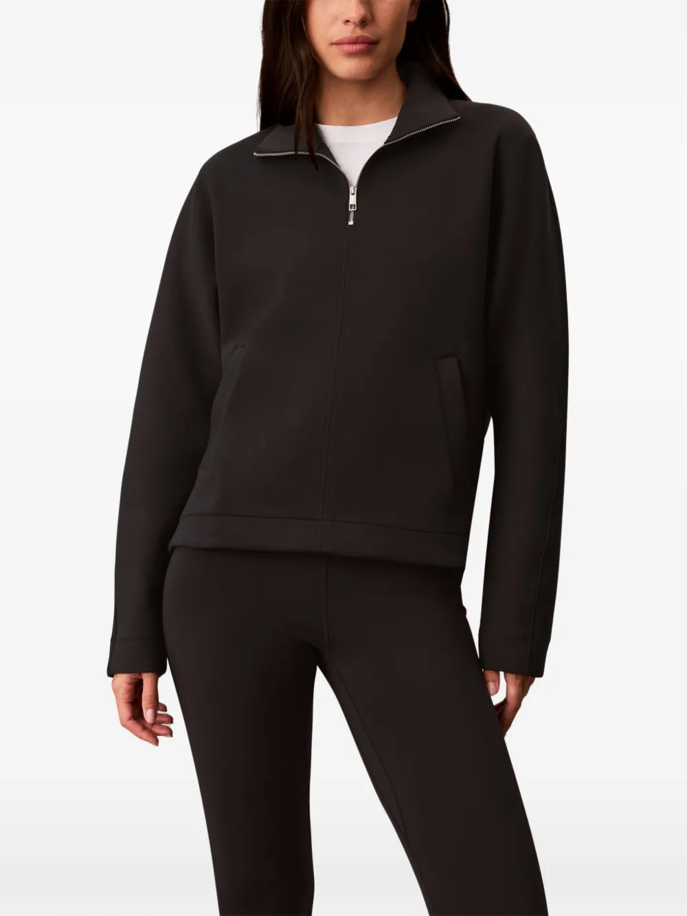 Calvin Klein Sweater met halve rits Zwart