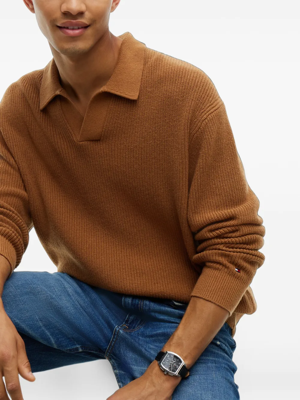 Tommy Hilfiger Ribgebreide trui Bruin