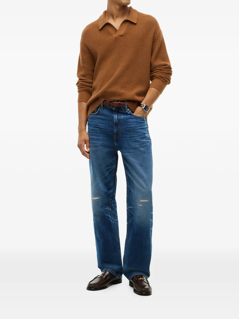 Tommy Hilfiger Ribgebreide trui Bruin