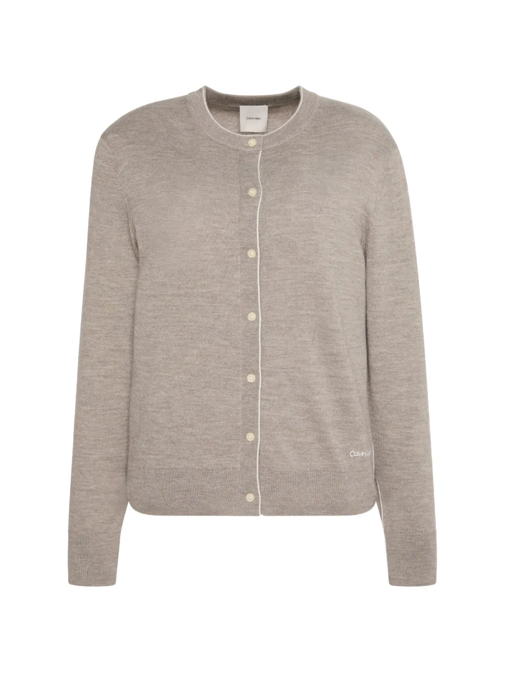 Calvin Klein contrast-trim cardigan - Tons neutres Calvin Klein contrast-trim cardigan - Tons neutres