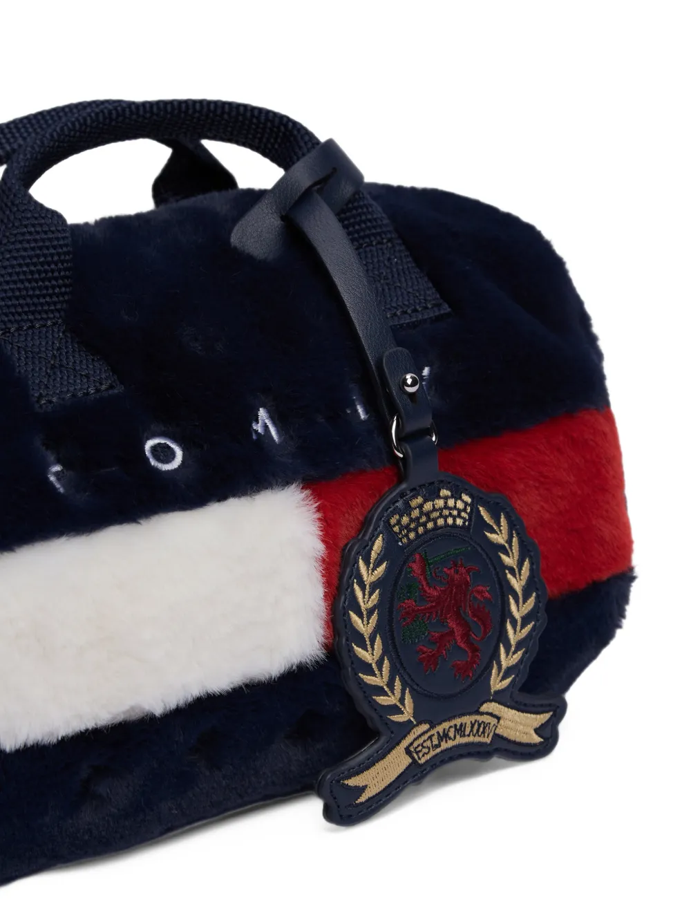 Tommy Hilfiger Duffeltas met imitatiebont en logo-patch Blauw