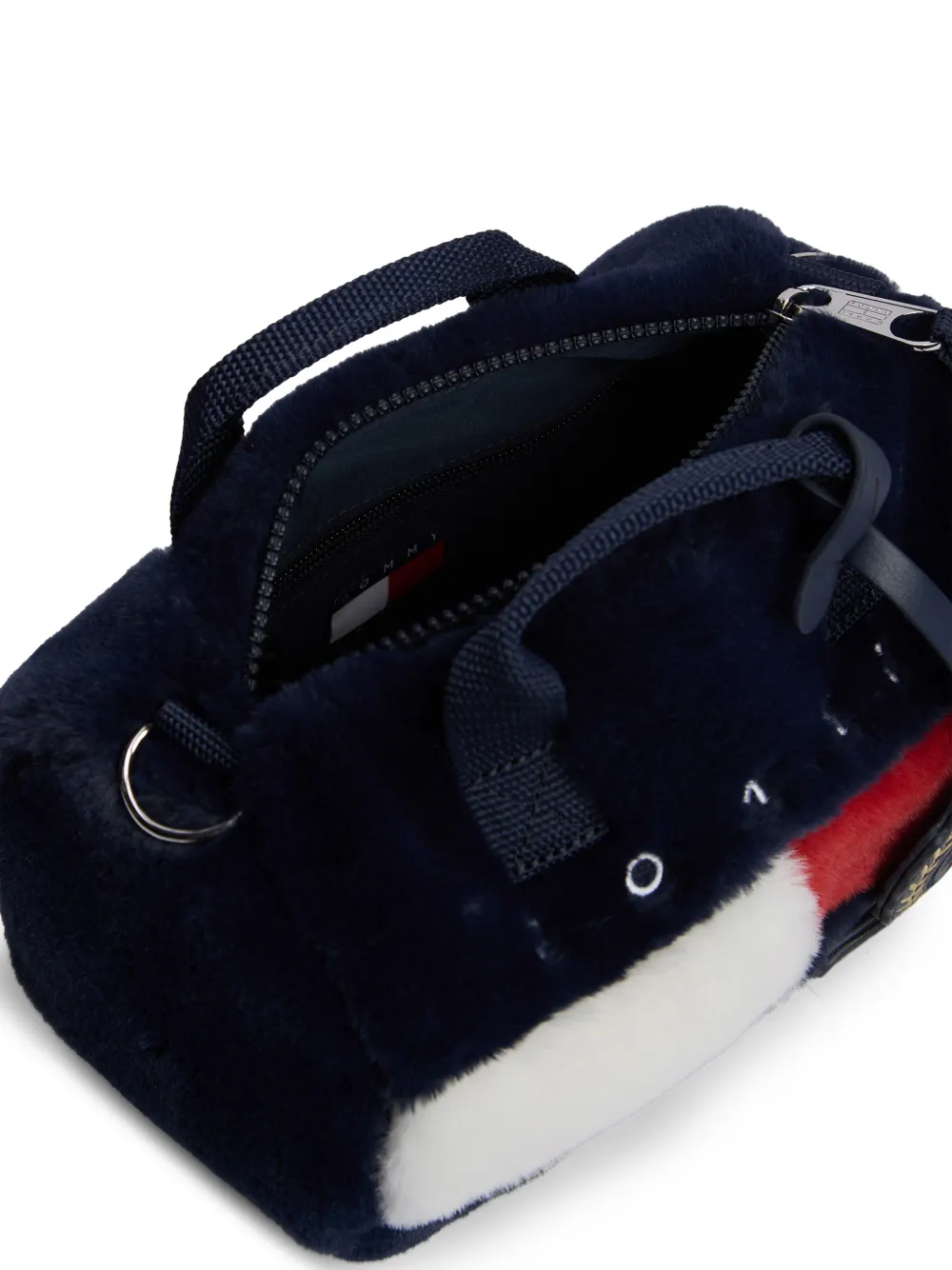 Tommy Hilfiger Duffeltas met imitatiebont en logo-patch Blauw