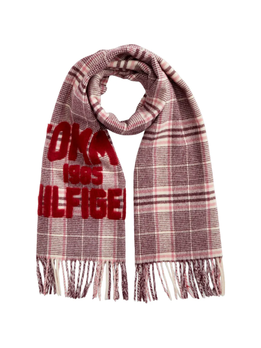 Tommy Hilfiger Geruite sjaal Rood