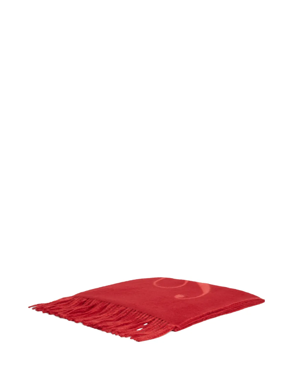 Tommy Hilfiger Wollen sjaal met logo-intarsia en franje Rood