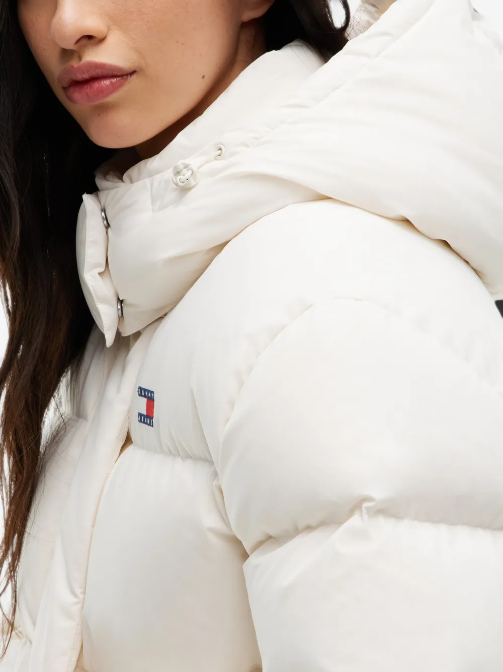 Tommy Hilfiger Donsjack met capuchon Beige