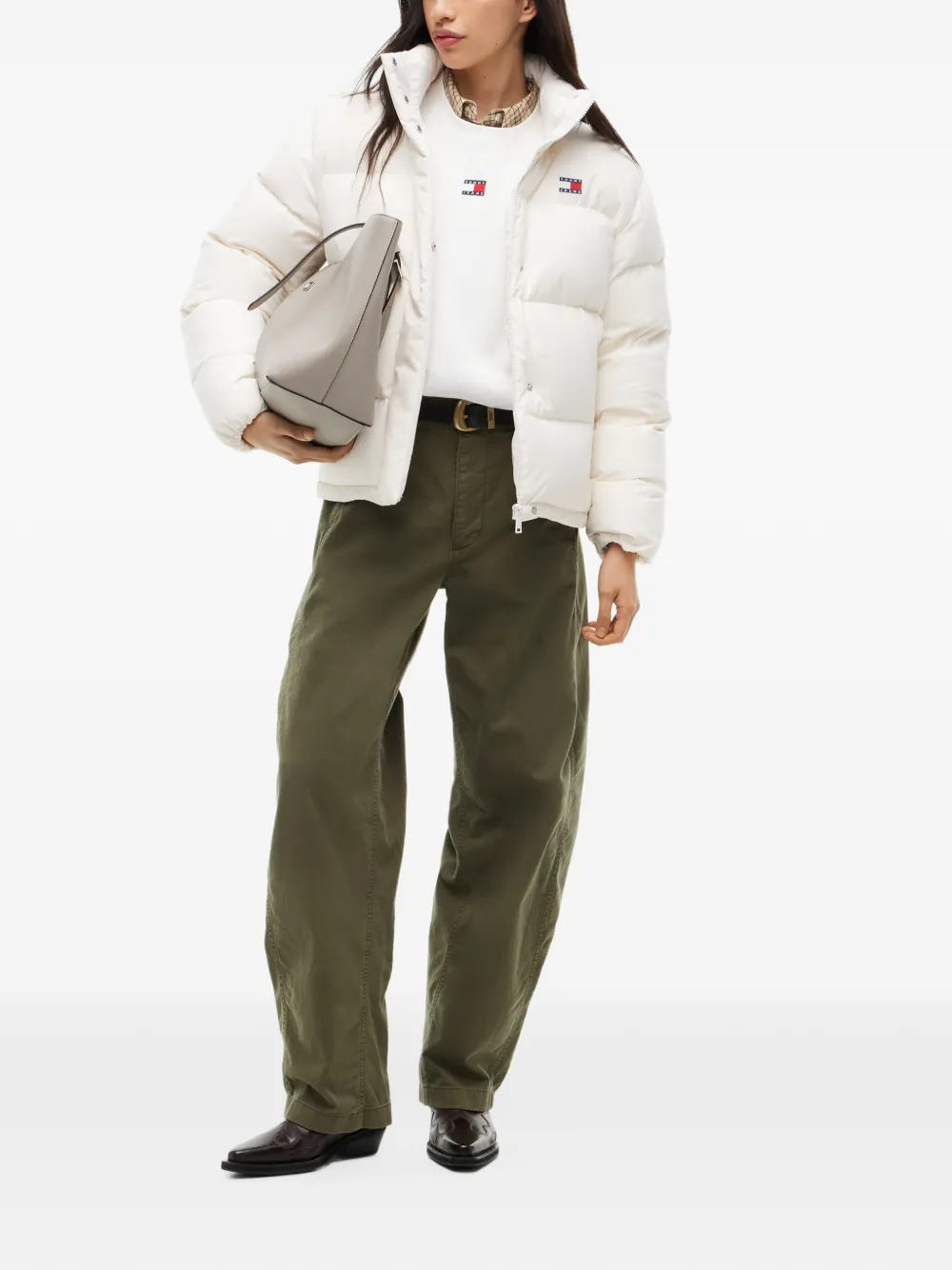 Tommy Hilfiger Donsjack met capuchon Beige