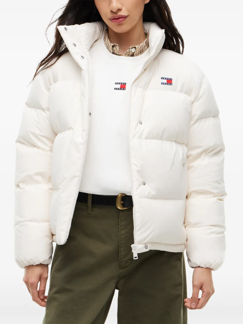 Tommy Hilfiger Donsjack met capuchon Beige