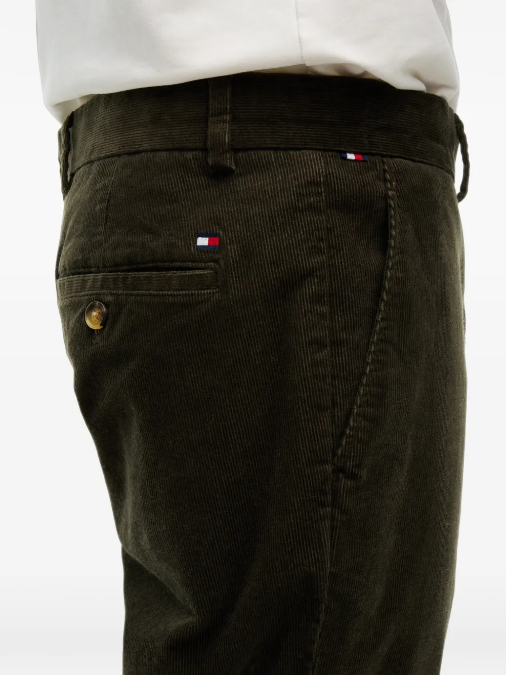 Tommy Hilfiger Denton ribfluwelen broek met rechte pijpen Groen