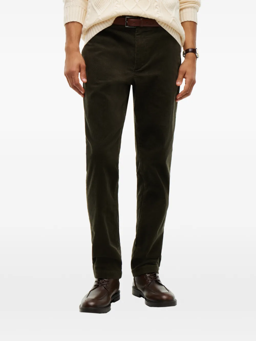 Tommy Hilfiger Denton ribfluwelen broek met rechte pijpen Groen