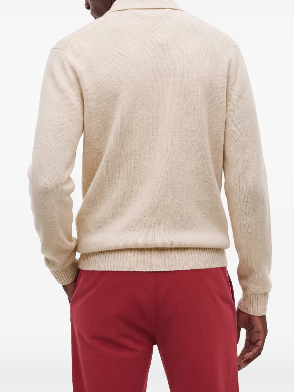 Tommy Hilfiger Trui met kraag en knopen Beige