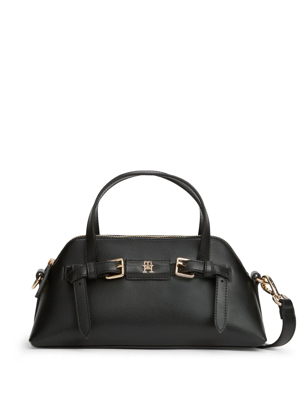 Tommy Hilfiger Shopper met logo-plakkaat en gesp Zwart