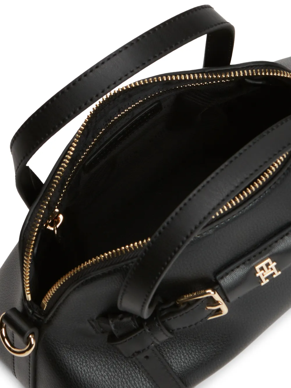 Tommy Hilfiger Shopper met logo-plakkaat en gesp Zwart