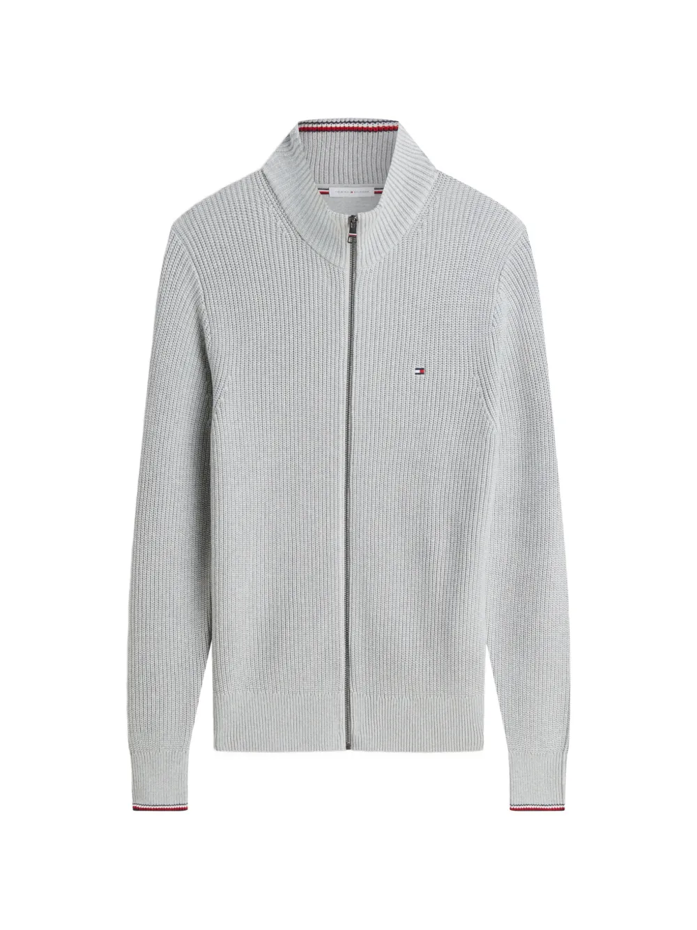Tommy Hilfiger zip-up ribbed cardigan - Gris