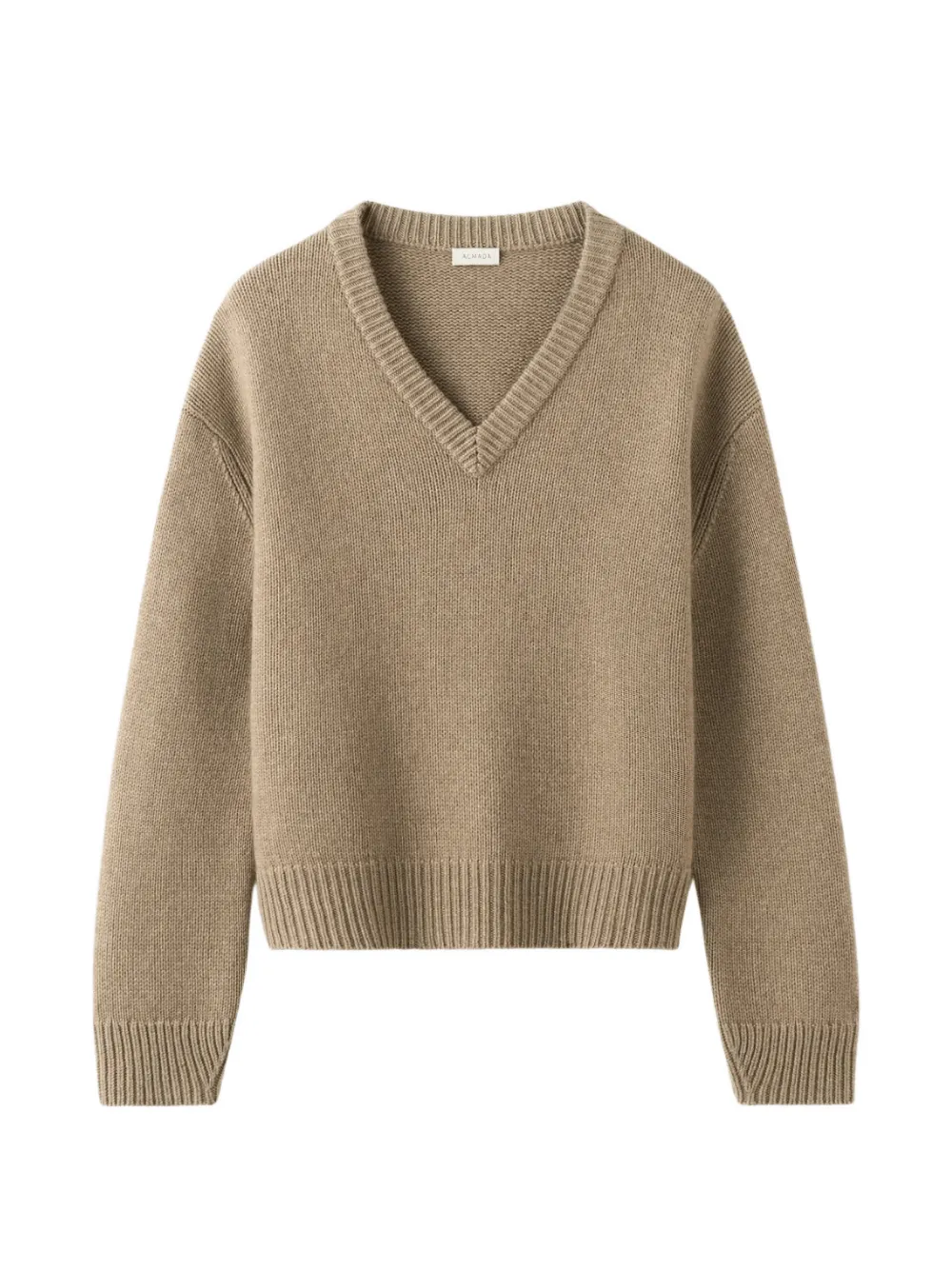 Almada Label Yara V-neck Knitted Sweater In Green
