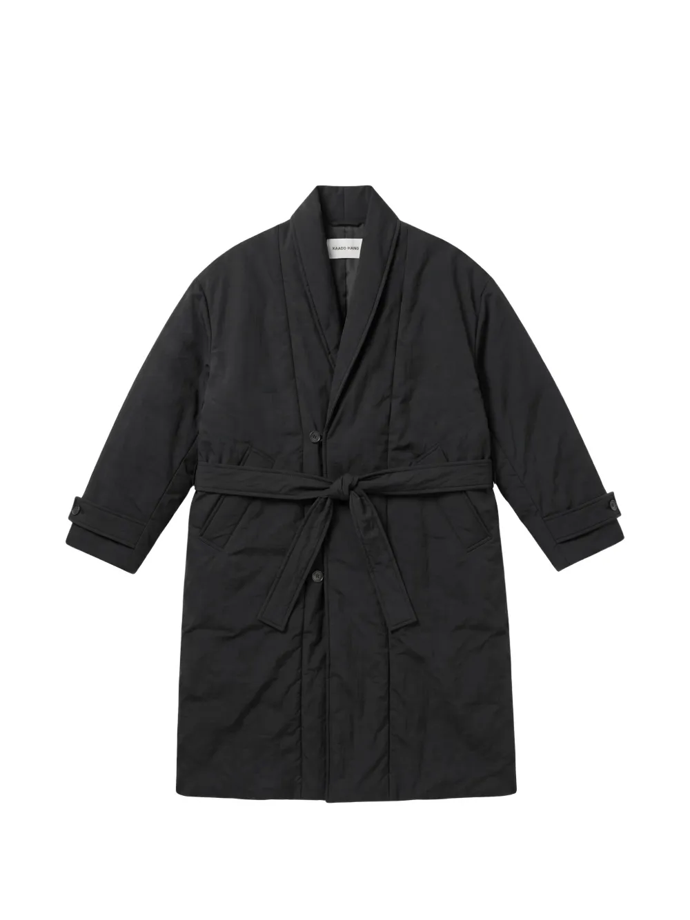 A Kind of Guise belted shawl-lapel coat - Black