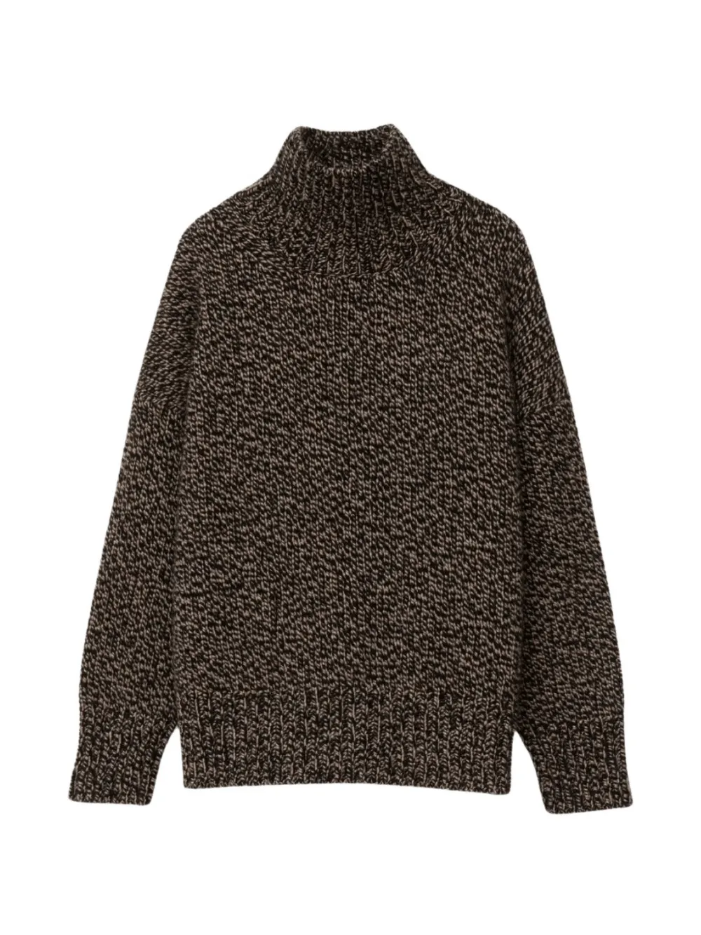 Iris Von Arnim Malvina Marl-knit High-neck Sweater In Brown