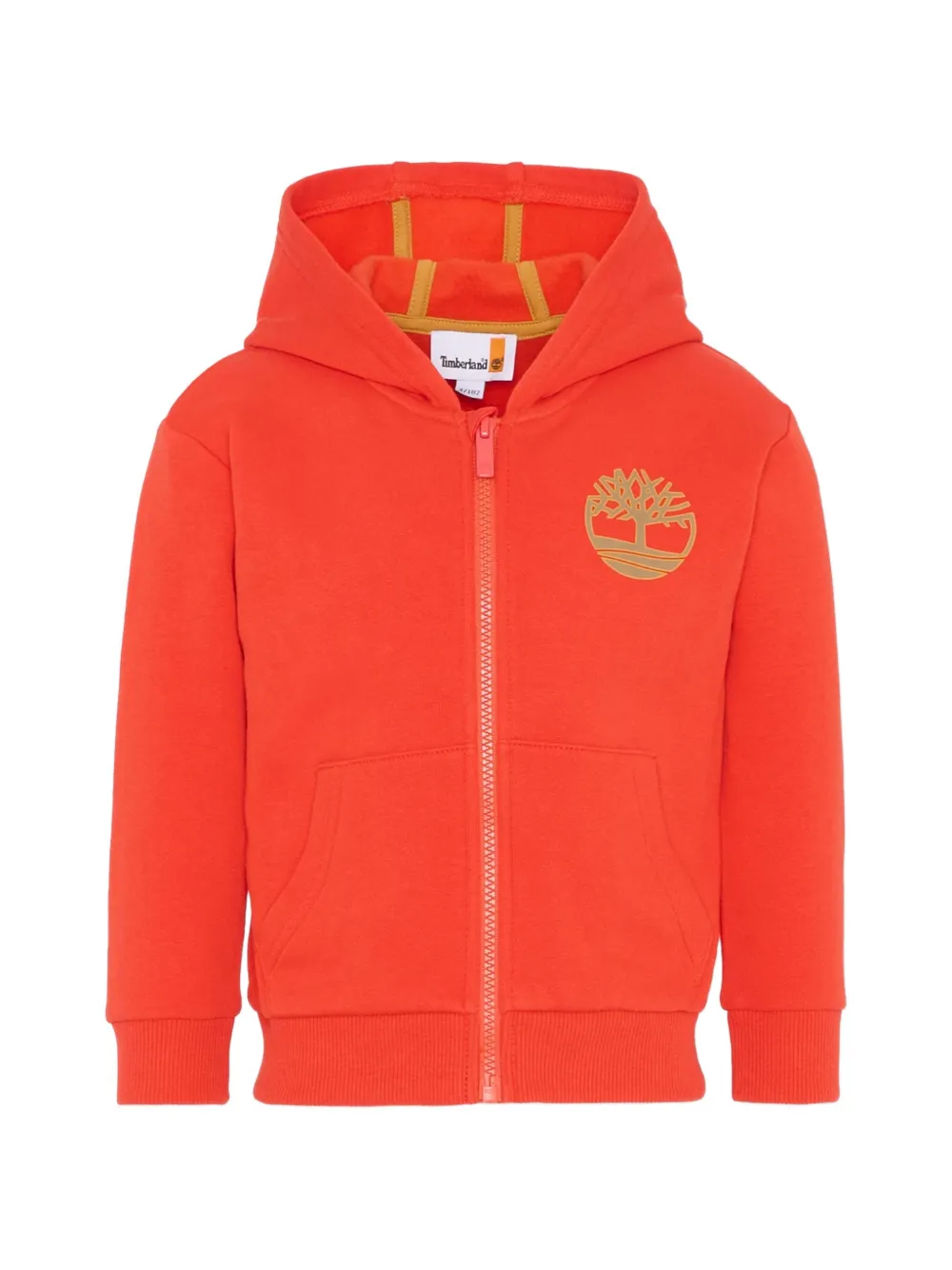 Timberland Kids logo-print zip-up hoodie - Rosso