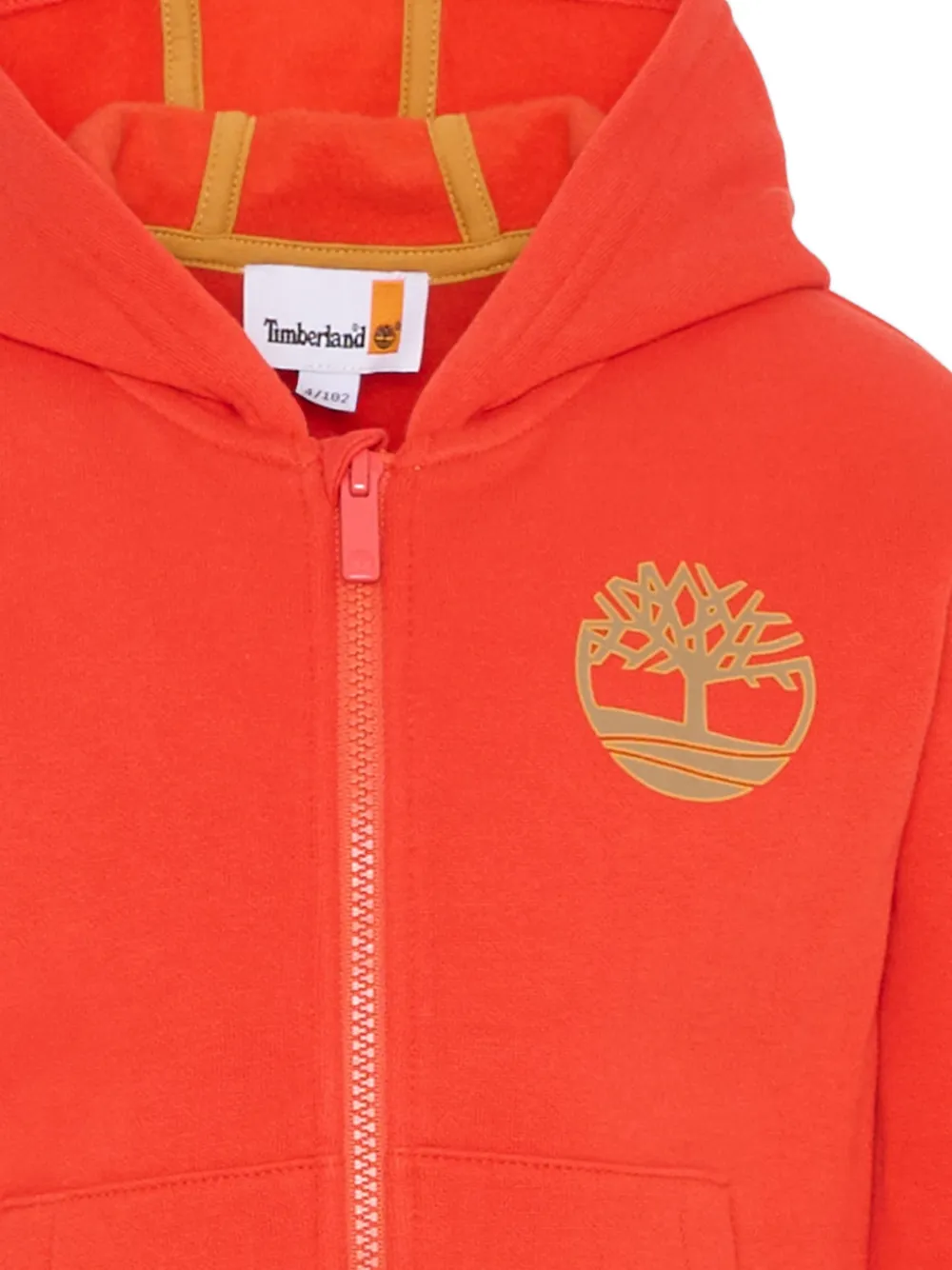Timberland Kids logo-print zip-up hoodie Rood