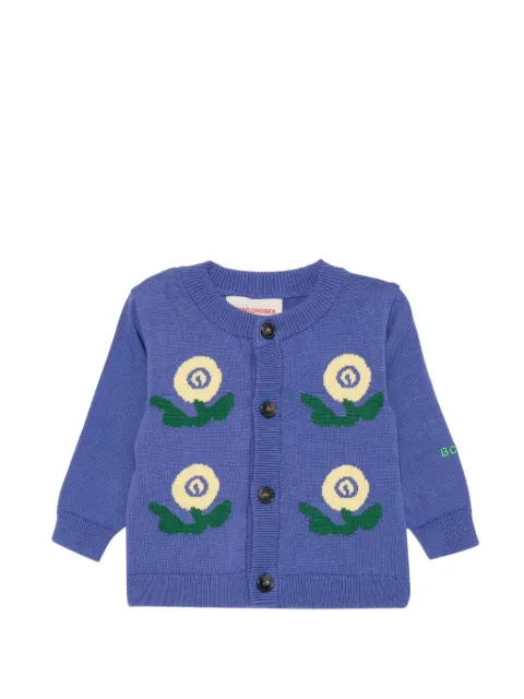 Bobo Choses Stamp Bloom intarsia-knit cardigan