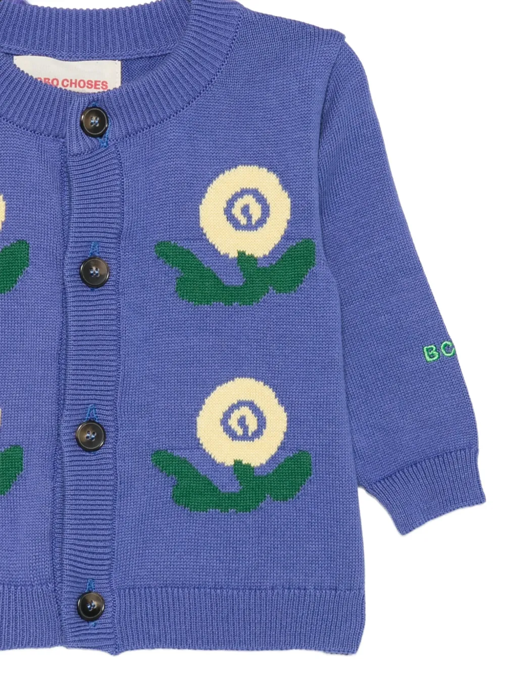 Bobo Choses Stamp Bloom vest met bloemen-intarsia Paars