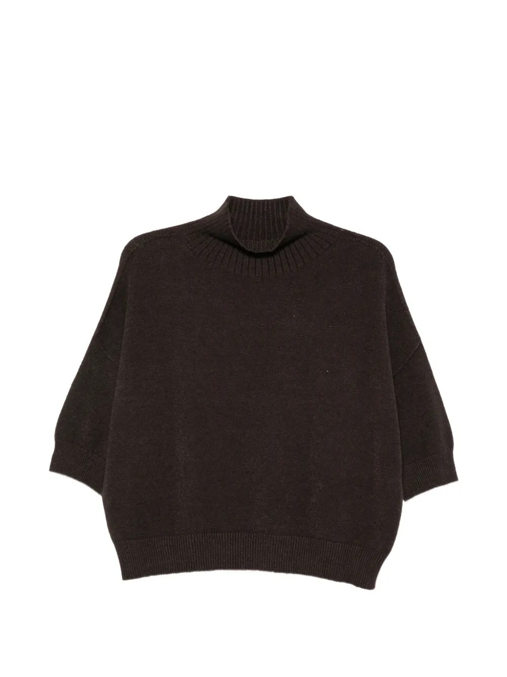 IMPERIAL high-neck short-sleeve sweater - Marron IMPERIAL high-neck short-sleeve sweater - Marron