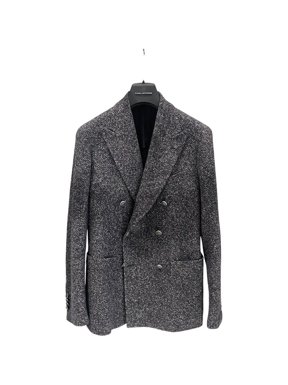 Tagliatore double-breasted tweed blazer - Grau