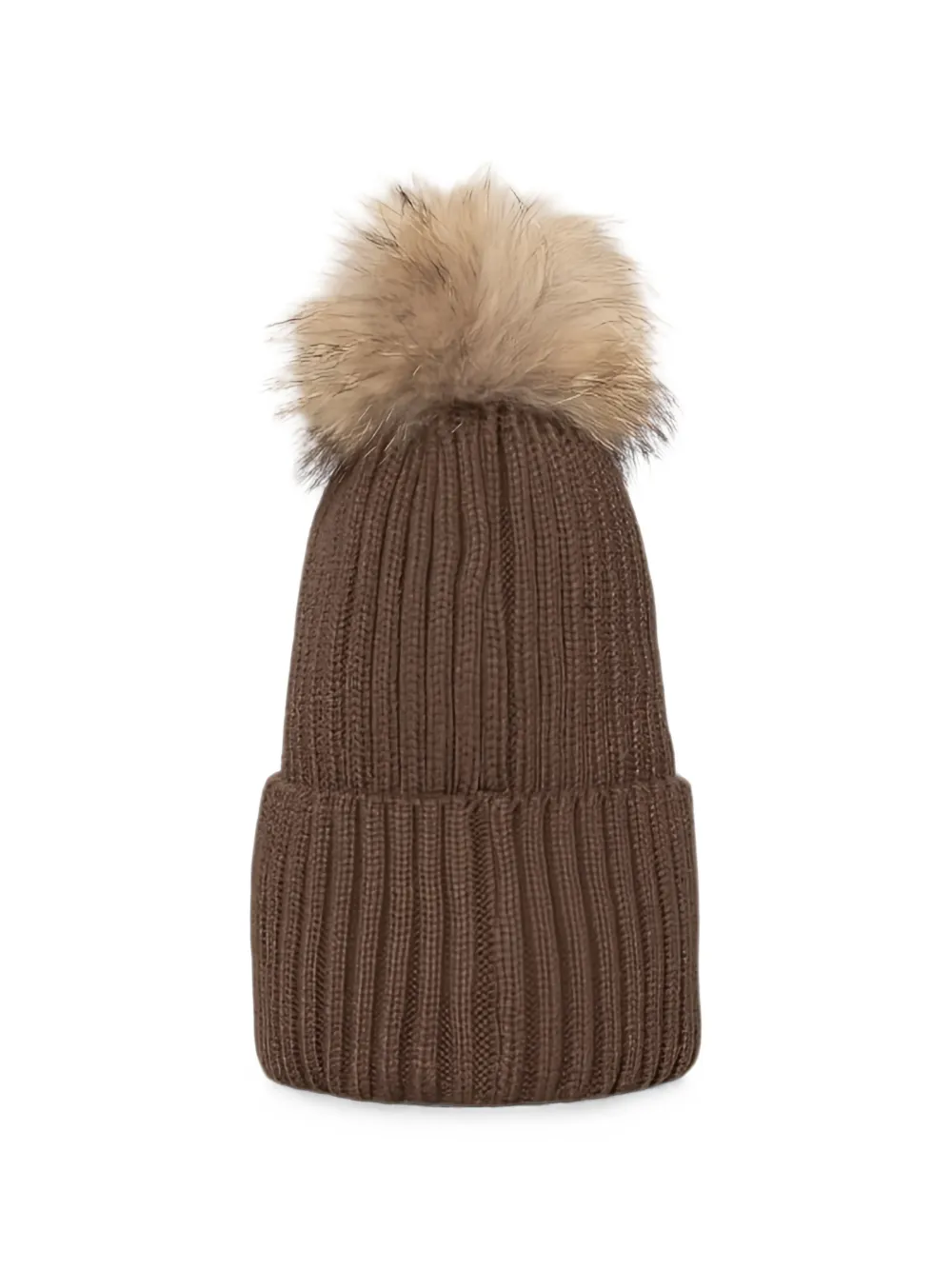 Refrigiwear Geribbelde muts met pompon Bruin