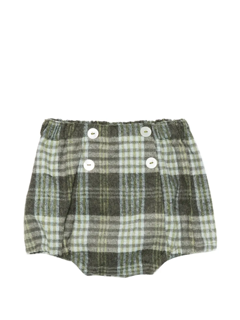 Mariella Ferrari tartan-check button-detail shorts - Verde
