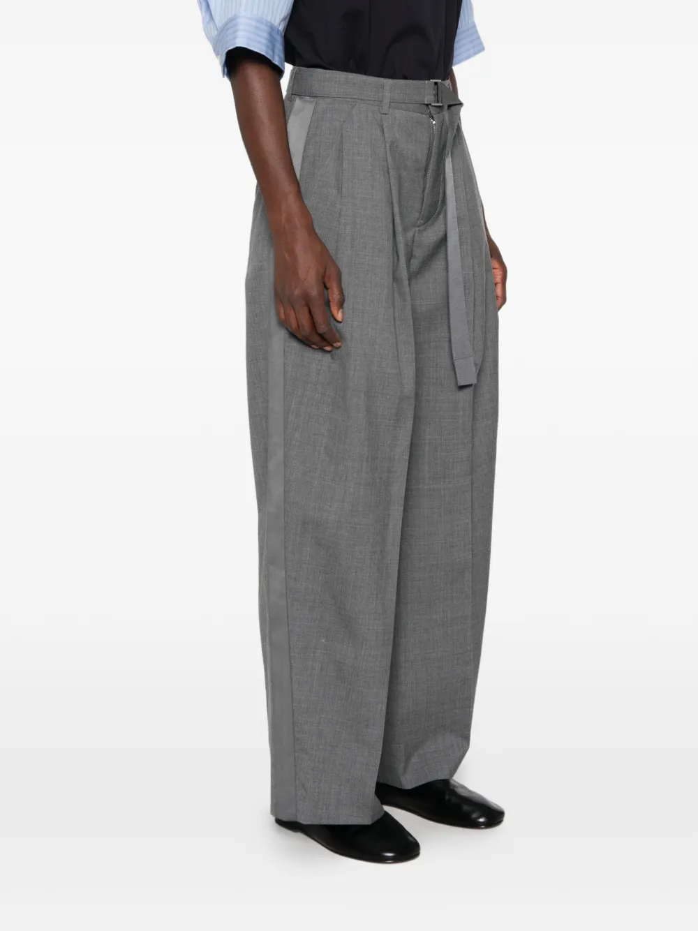sacai Plooibroek met ceintuur Grijs
