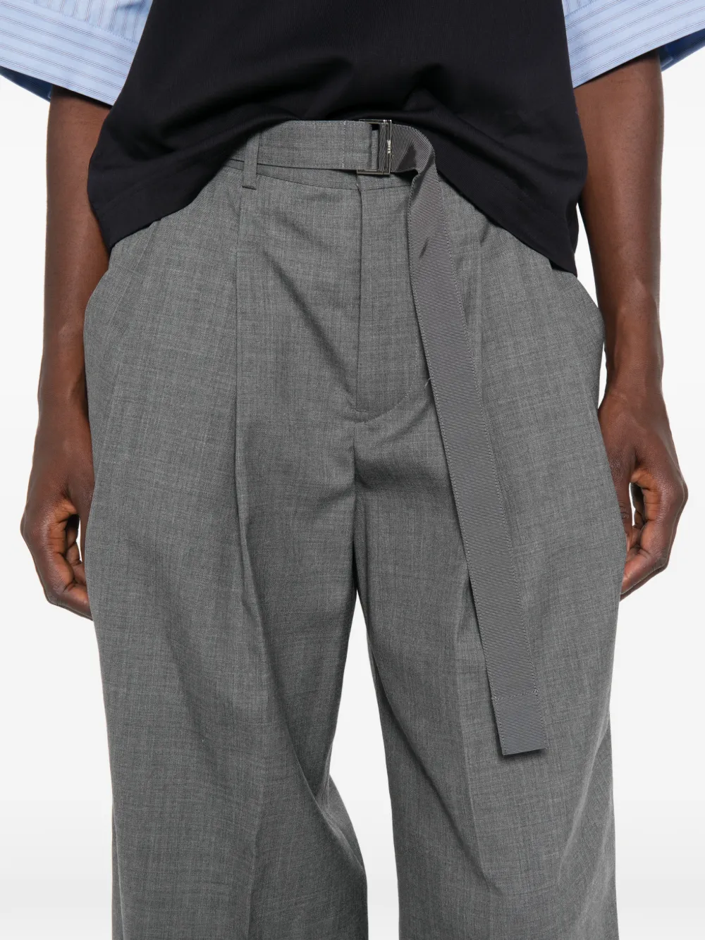 sacai Plooibroek met ceintuur Grijs