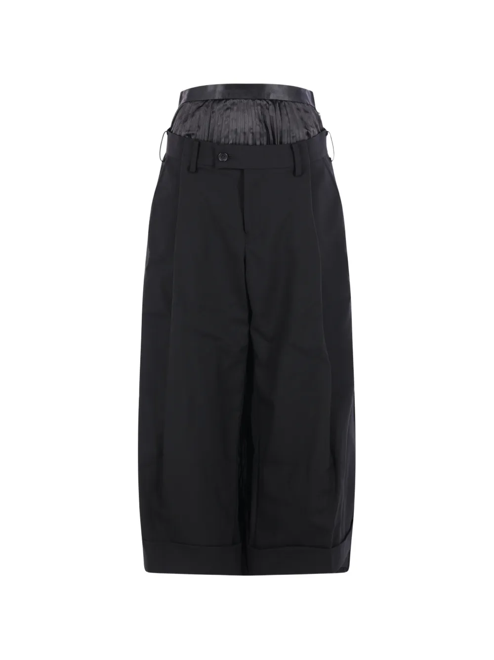 Junya Watanabe belt-loop pleated-panel trousers - Schwarz