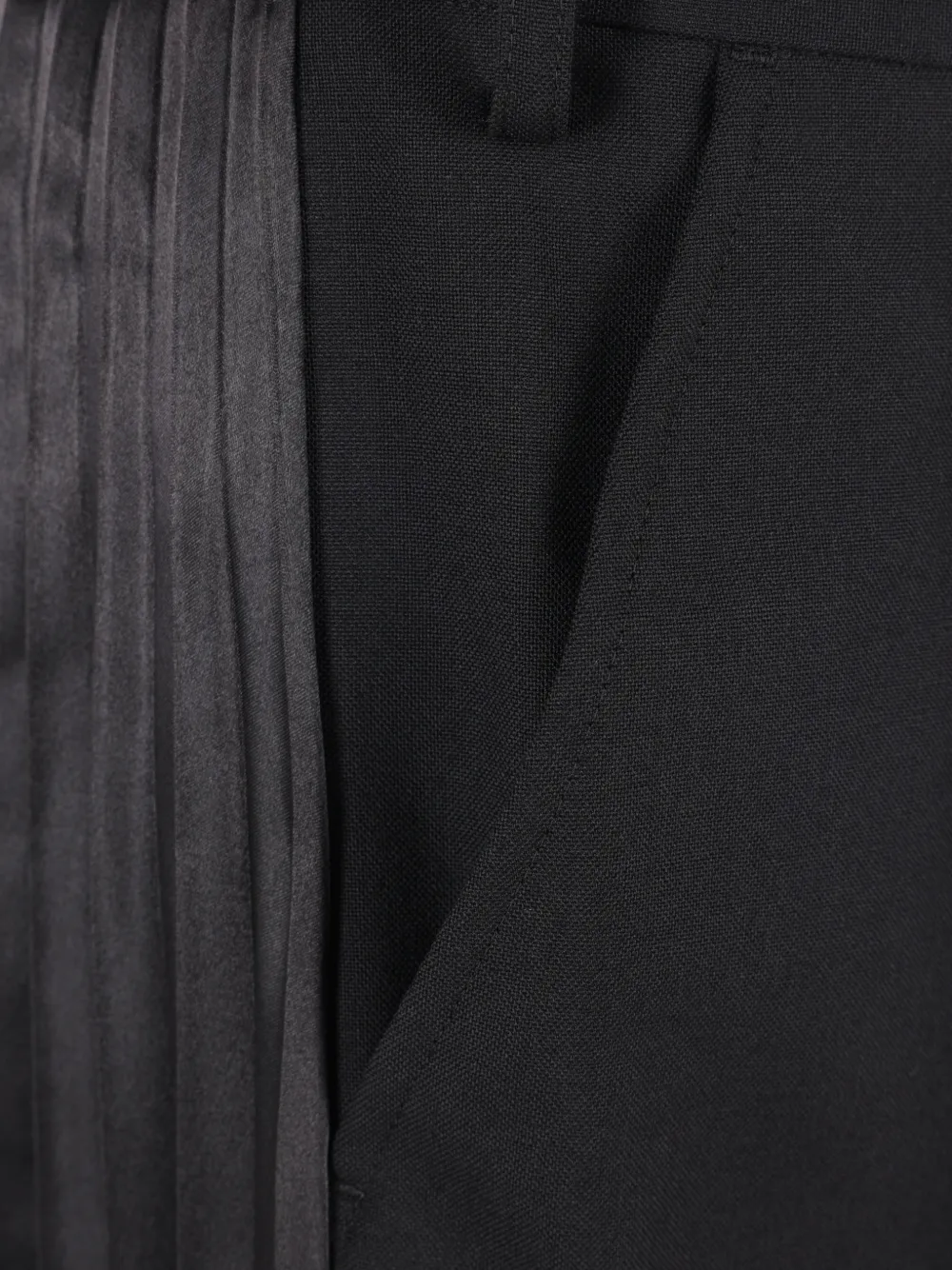 Junya Watanabe Broek met geplooid vlak en riemlussen Zwart