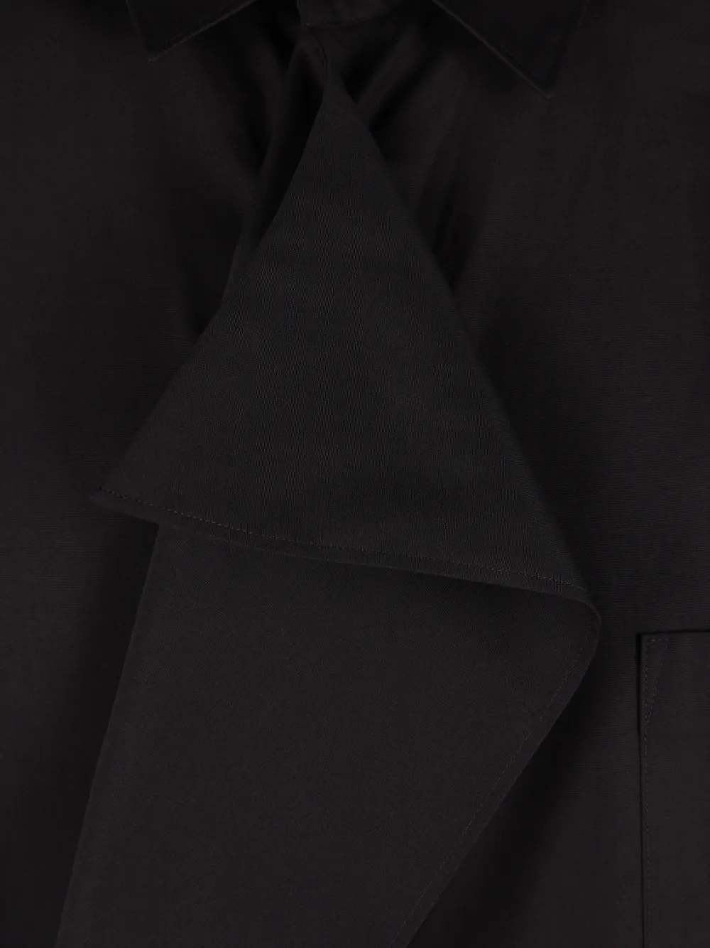 Comme des Garçons Homme Plus draped-detail chest-pocket shirt Zwart