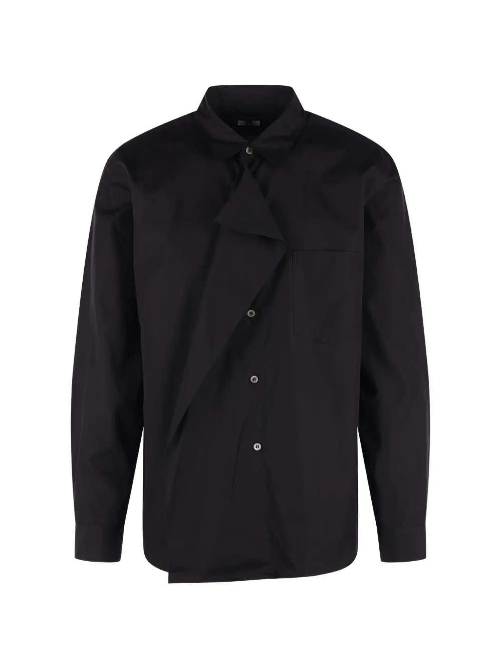 Comme des Garçons Homme Plus draped-detail chest-pocket shirt Zwart