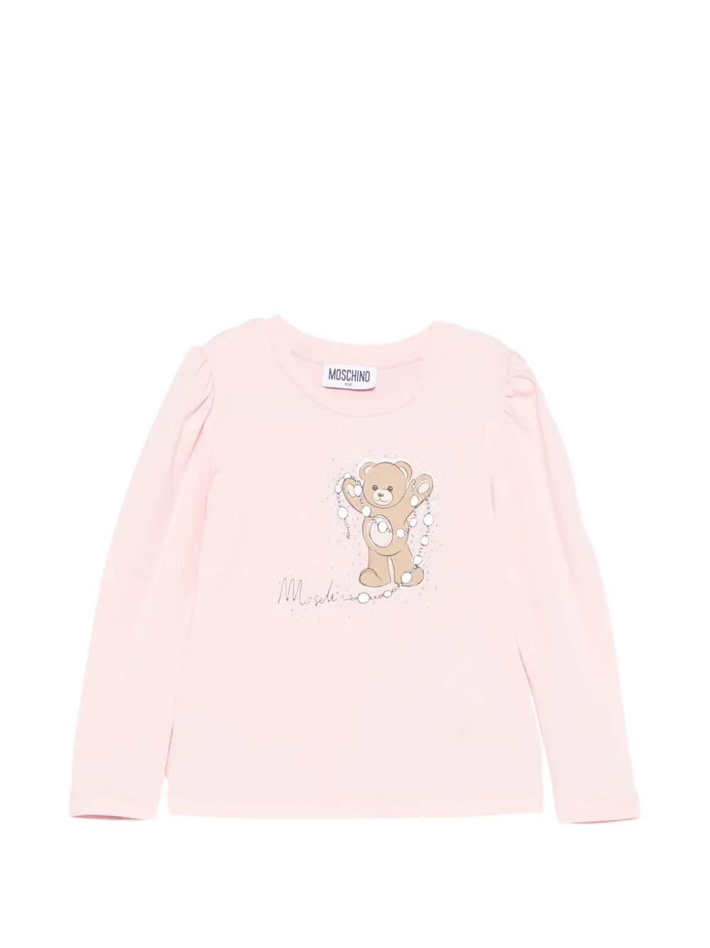 Moschino Kids Teddy Bear puff-sleeve T-shirt - Rosa