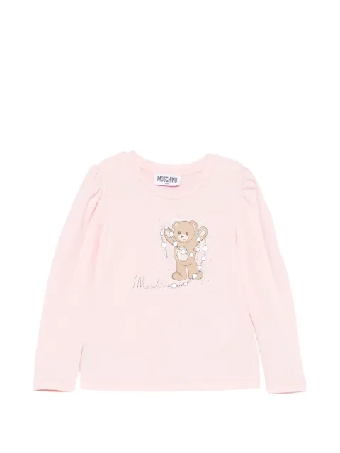 Moschino Kids Teddy Bear puff-sleeve T-shirt