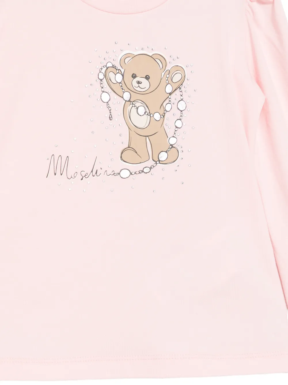 Moschino Kids Teddy Bear T-shirt met pofmouwen Roze