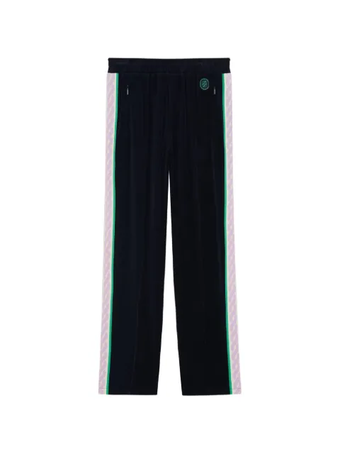 Drôle De Monsieur logo-embroidered side-stripe velvet track pants