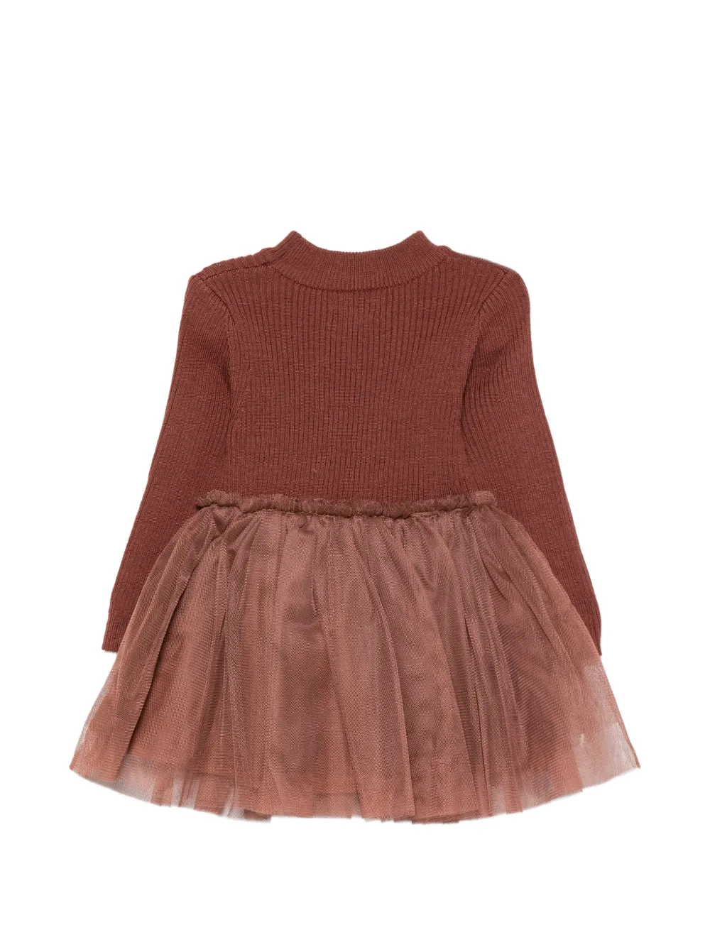 Donsje Lotus jurk met tulen rok Bruin