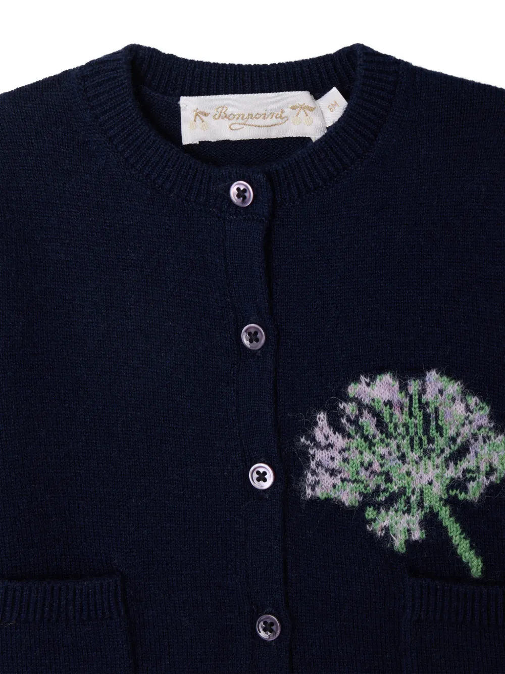 Bonpoint Mibou Moma intarsia gebreid vest Blauw