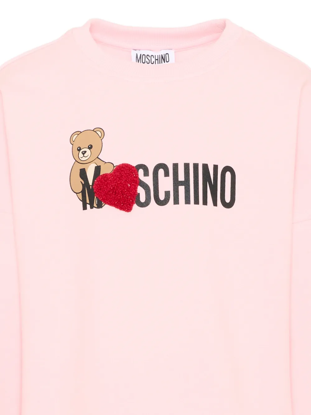 Moschino Kids Teddy Bear-print ruffled dress Roze