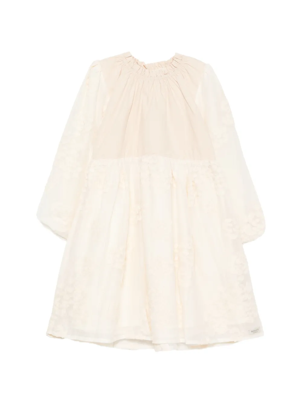 Donsje Kylen floral-embroidered gathered dress - Tons neutres Donsje Kylen floral-embroidered gathered dress - Tons neutres