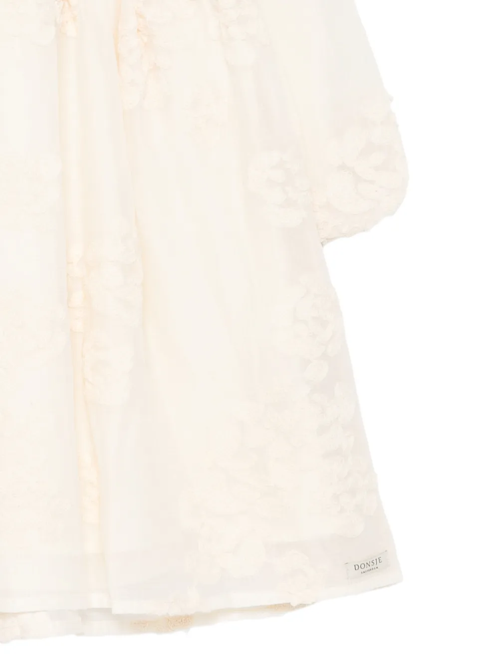 Donsje Kylen floral-embroidered gathered dress Beige